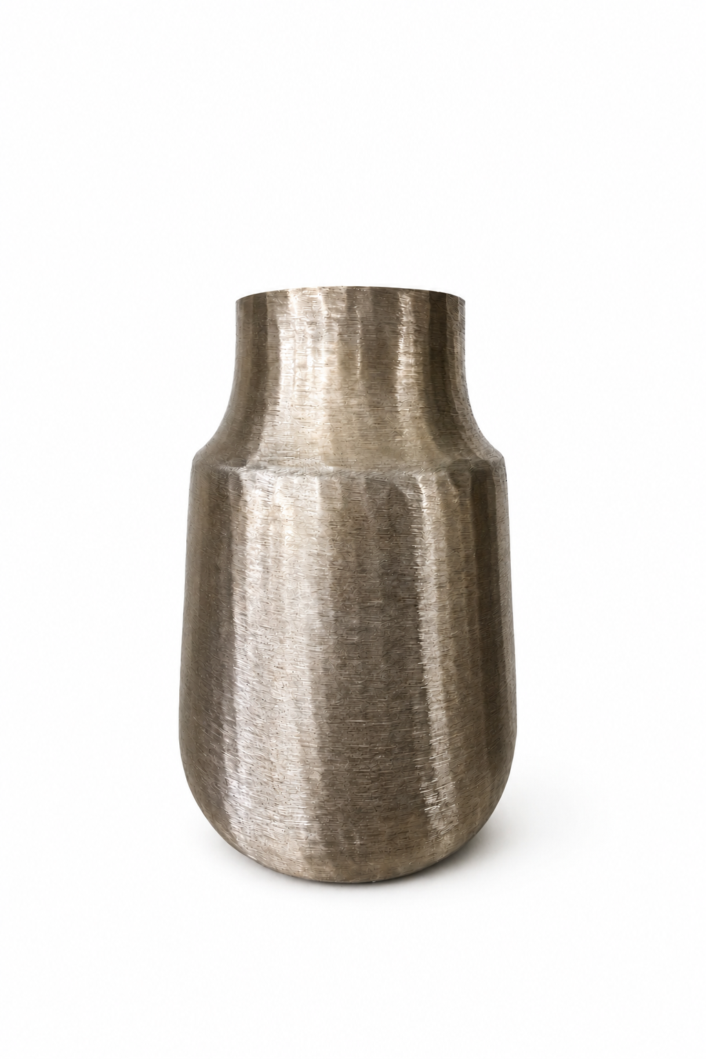 Champagne gouden metalen vaas Milo met elegante facetvorm en luxe geborstelde afwerking