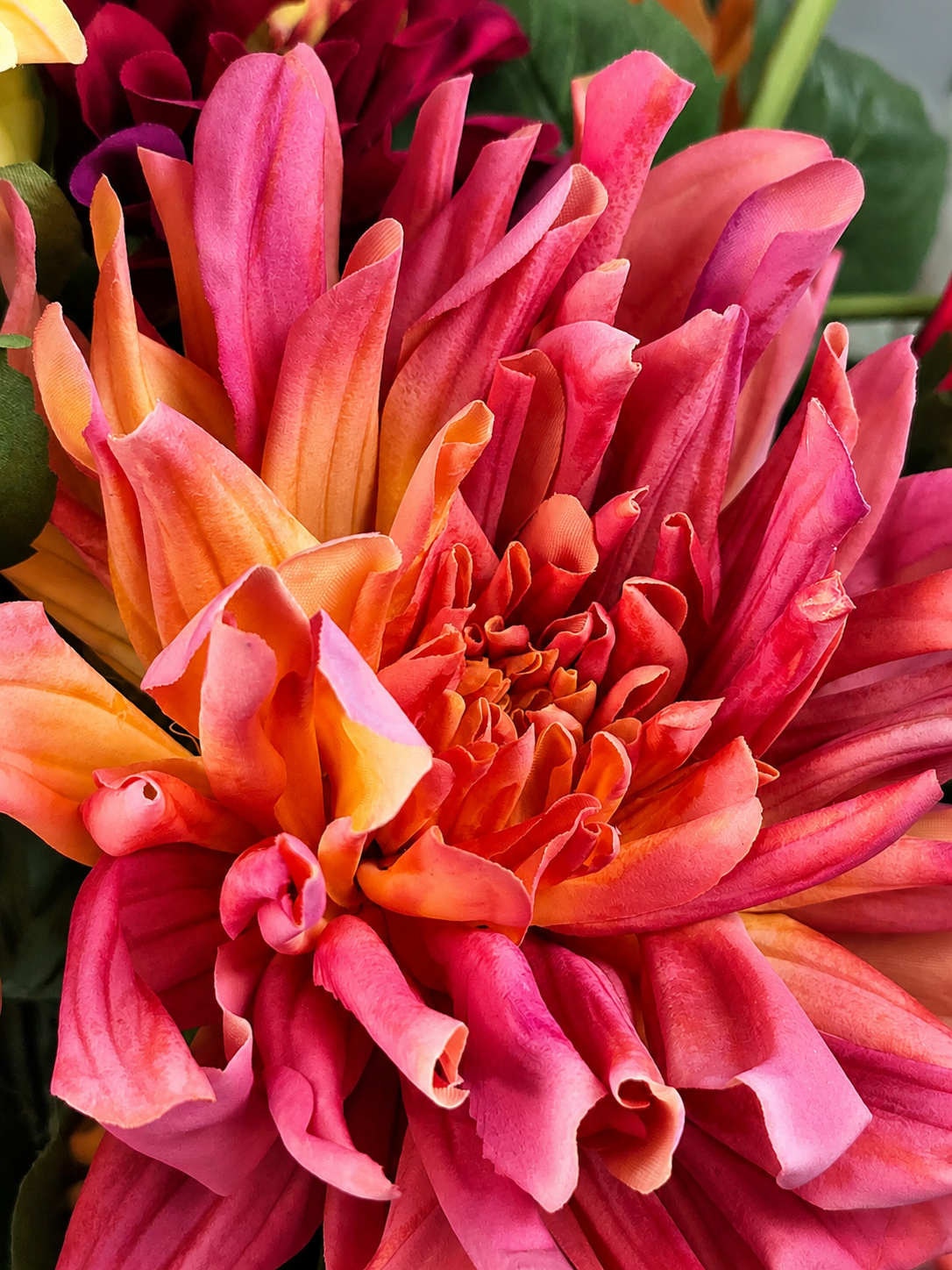 Zijden boeket Dahlia Explosion