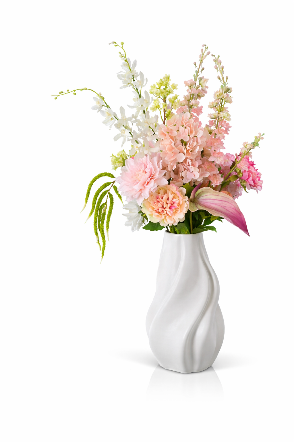 Zijden boeket Fleur met zachte roze tinten en elegante uitstraling van Fleurisant