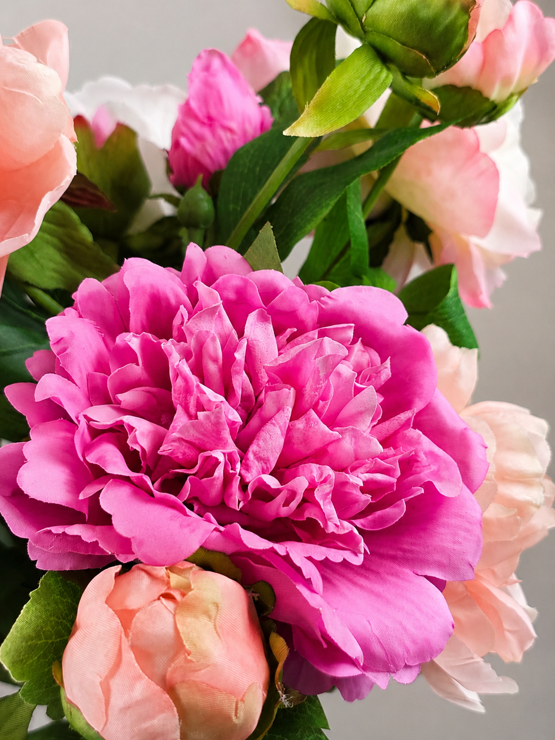 Zijden pioenrozen boeket Peony