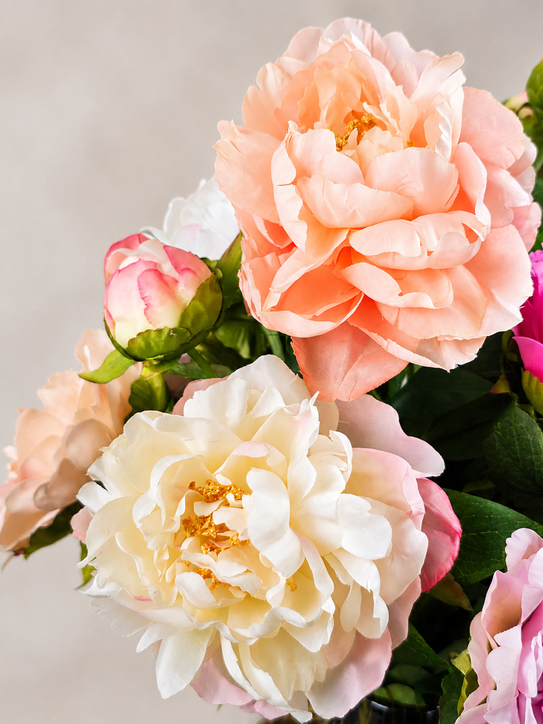 Zijden pioenrozen boeket Peony