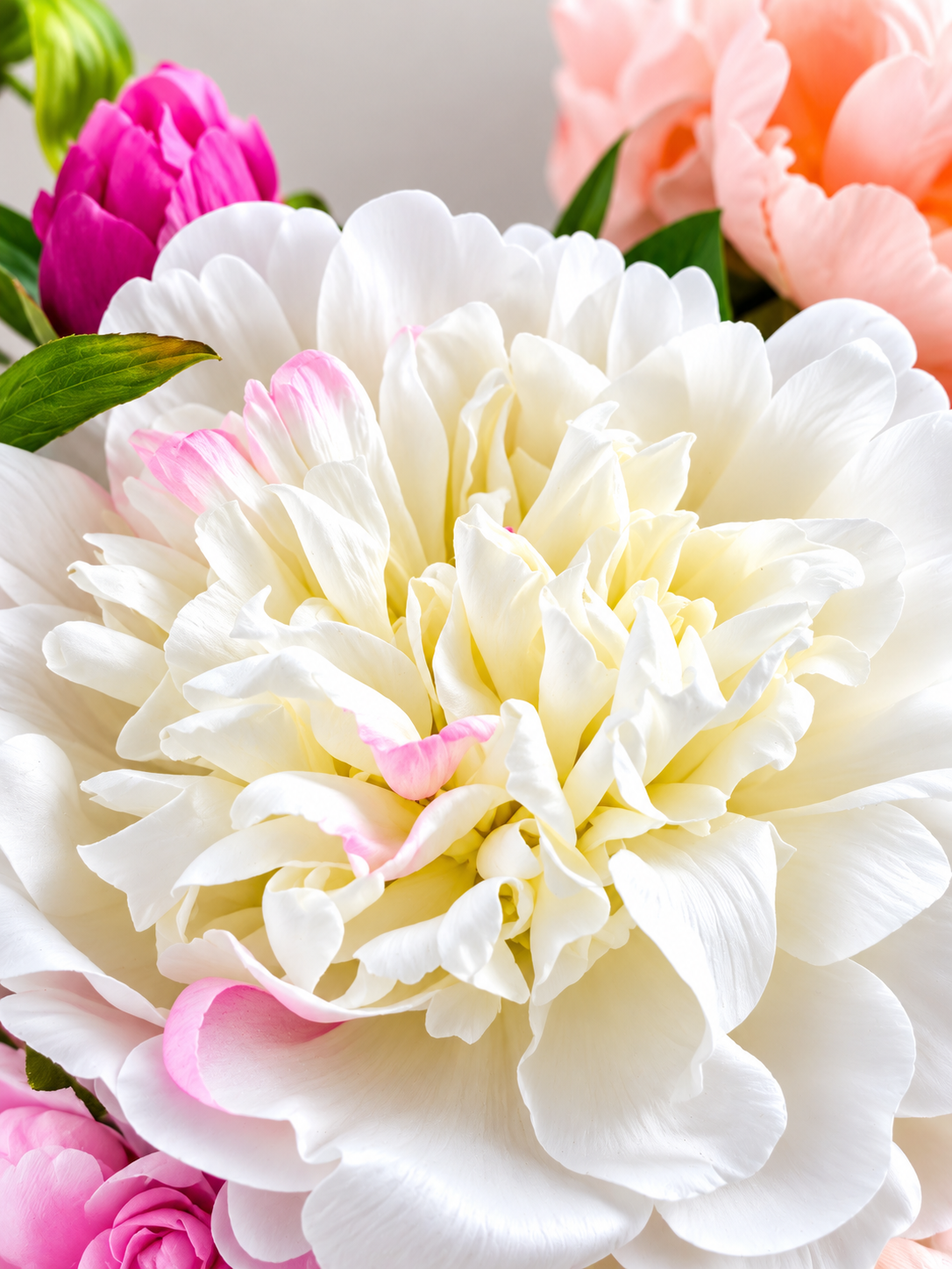 Zijden pioenrozen boeket Peony